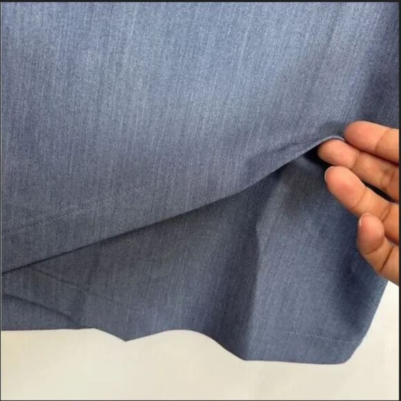 NWT BCBG Maxazria Woven Tiered Front Slit Mini Skirt Dark Chambray Blue - Picture 7 of 16